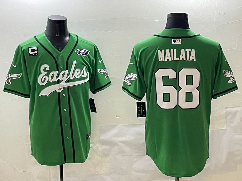 Men Philadelphia Eagles 68 Mailata Green three generations Jointly Name 2025 Nike Limited NFL Jersey style 2